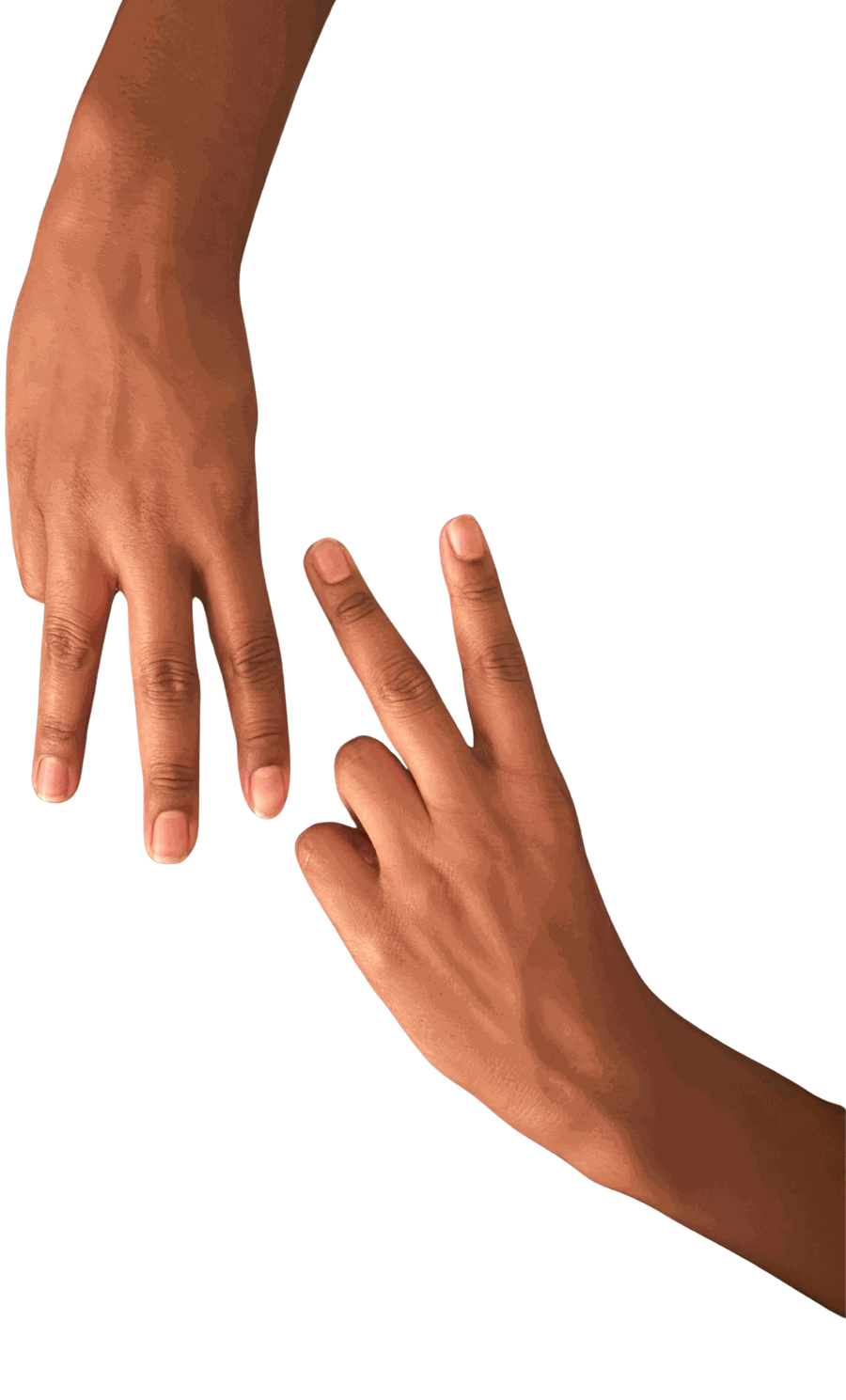 Two hands forming an M and a V - the MiVolunteer sign